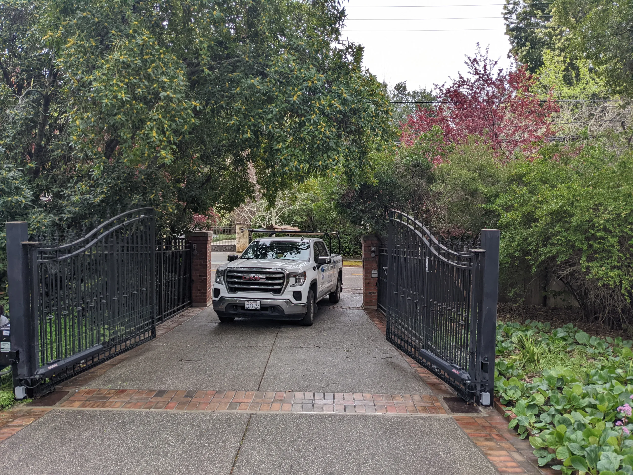 DualSwingingArchedDrivewayGate